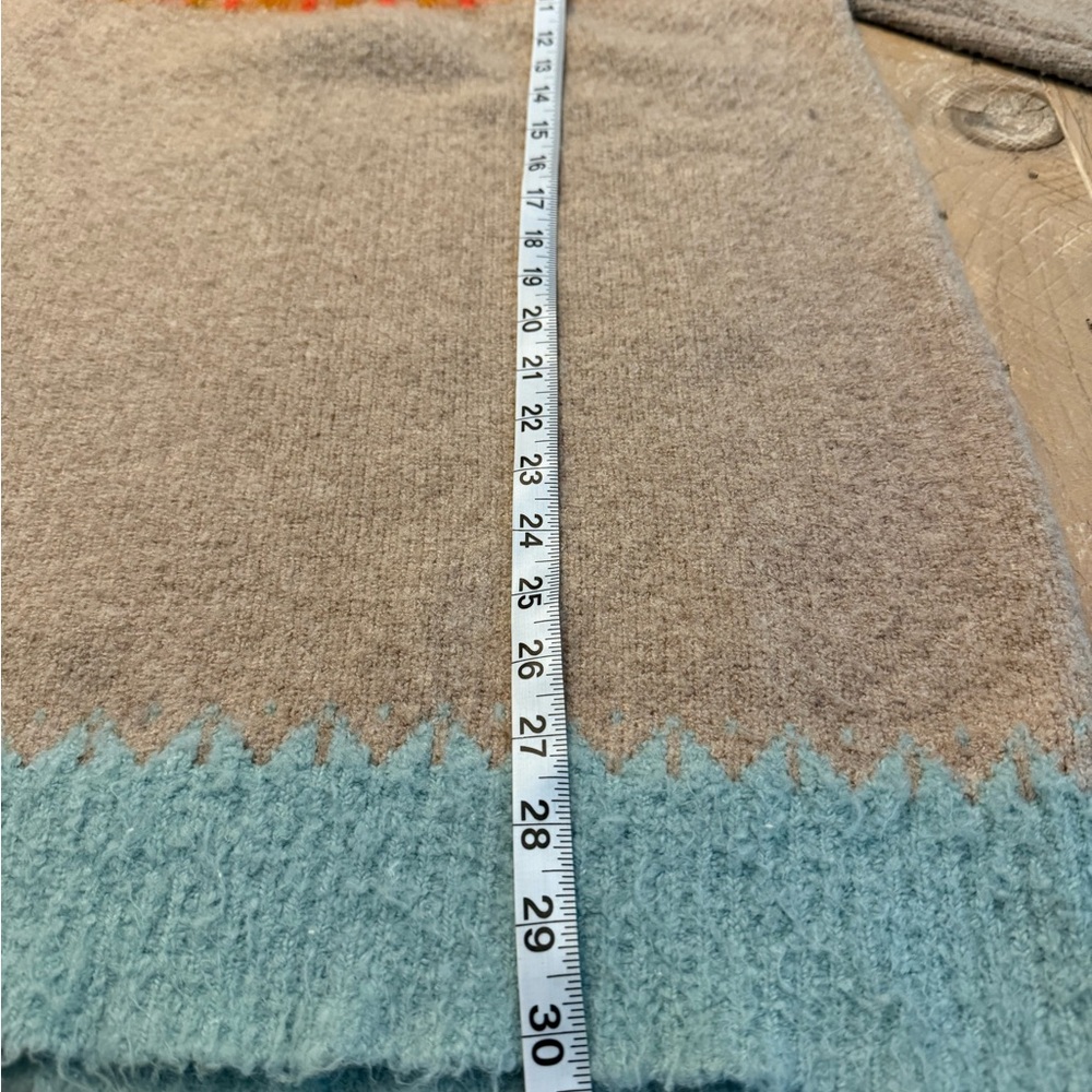 Anthropologie Gray Sweater with Blue and Orange Accents - Picture 4 of 6